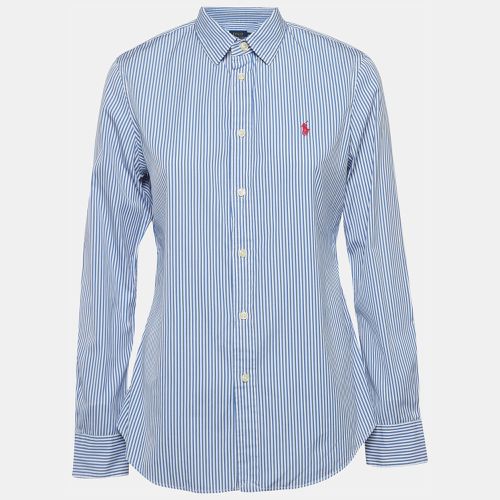 Polo Ralph Lauren Blue Pinstripe Cotton Custom Fit Shirt L - Polo Ralph Lauren - Modalova