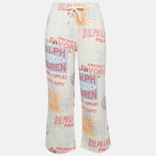 Polo Ralph Lauren White Graphic Print Fleece Athletic Trousers S - Polo Ralph Lauren - Modalova