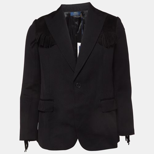 Polo Ralph Lauren Black Wool Fringe-Trim Blazer M - Polo Ralph Lauren - Modalova