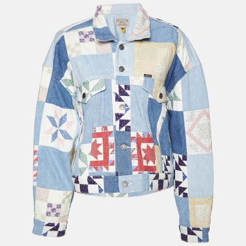 Polo Ralph Lauren Blue Patchwork Denim Trucker Jacket L - Polo Ralph Lauren - Modalova