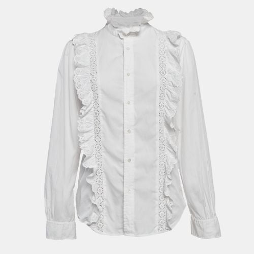 Polo Ralph Lauren White Cotton Ruffled Shirt L - Polo Ralph Lauren - Modalova