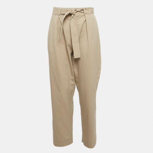 Polo Ralph Lauren Khaki Beige Lyocell Belted Trousers M - Polo Ralph Lauren - Modalova