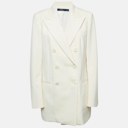 Polo Ralph Lauren Cream Wool Double Breasted Blazer L - Polo Ralph Lauren - Modalova