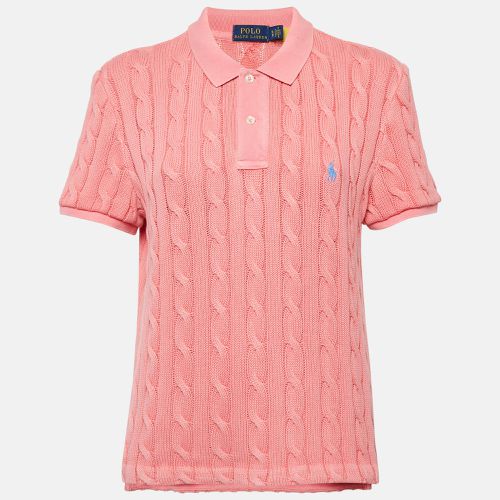 Polo Ralph Lauren Pink Cable Knit Polo T-Shirt XL - Polo Ralph Lauren - Modalova