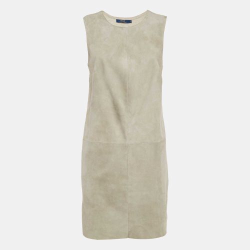 Polo Ralph Lauren Grey Suede and Cashmere Knit Sleeveless Mini Dress M - Polo Ralph Lauren - Modalova