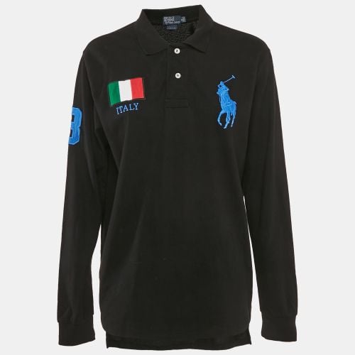 Polo Ralph Lauren Black Logo Embroidery Cotton Long Sleeve Polo T-shirt M - Polo Ralph Lauren - Modalova