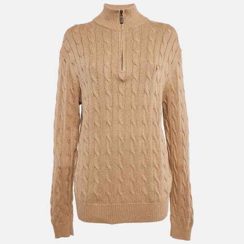 Polo Ralph Lauren Beige Cable Knit High Neck Sweater L - Polo Ralph Lauren - Modalova