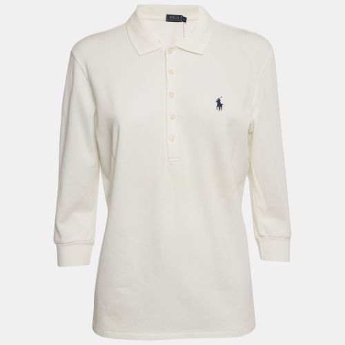 Polo Ralph Lauren Off-White Cotton Julie Polo T-Shirt XL - Polo Ralph Lauren - Modalova