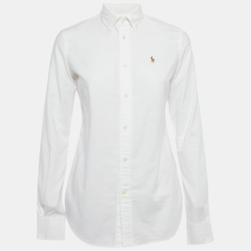 Polo Ralph Lauren White Logo Embroidered Cotton Slim Fit Shirt S - Polo Ralph Lauren - Modalova
