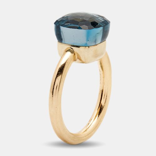 Pomellato Nudo Petit Blue Topaz 18k Yellow Gold Ring Size 52 - Pomellato - Modalova