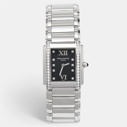 Patek Philippe Black Stainless Steel Diamond Twenty-4 4910/10A-001 Women's Wristwatch 25 mm - Patek Philippe - Modalova