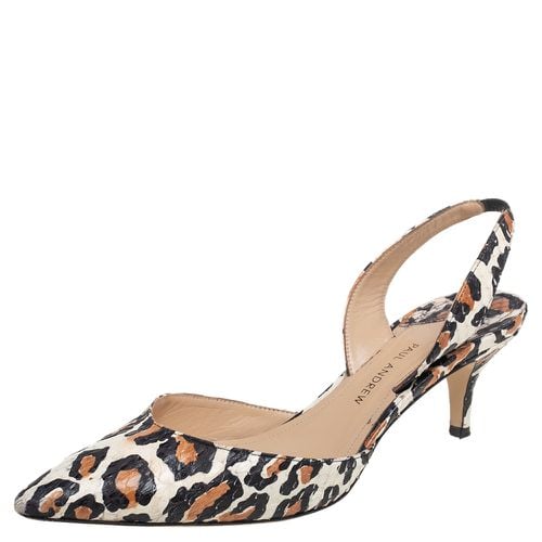 Paul Andrew Multicolor Leopard Print Snakeskin Leather Slingback Sandals Size 38 - Paul Andrew - Modalova