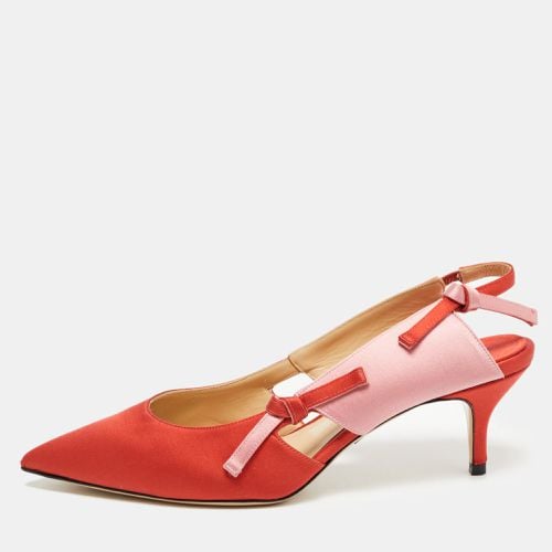 Paul Andrew Red/Pink Satin Bow Slingback Pumps Size 38 - Paul Andrew - Modalova