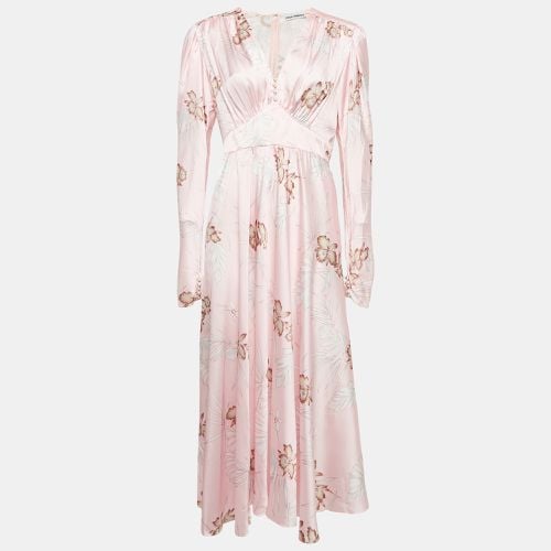 Paco Rabanne Pink Hawaiian Print Satin Midi Dress M - Paco Rabanne - Modalova