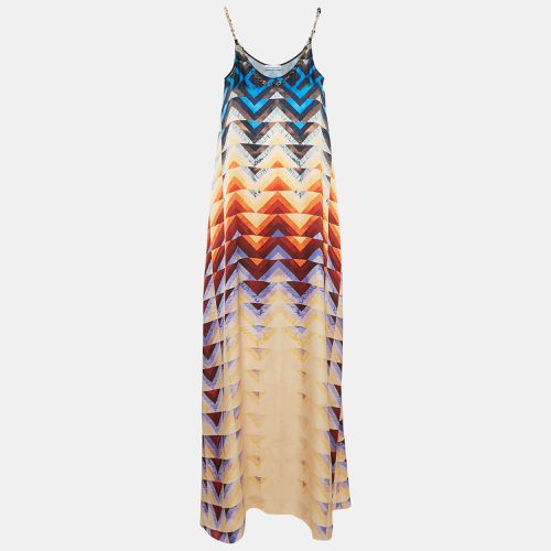 Paco Rabanne Multicolor Abstract Print Satin Chain Strap Maxi Dress S - Paco Rabanne - Modalova