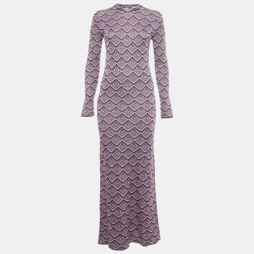 Paco Rabanne Purple Lurex Jacquard Knit Long Dress S - Paco Rabanne - Modalova
