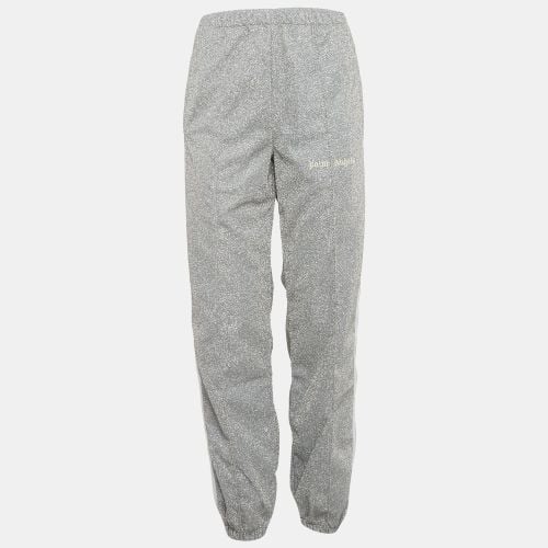 Palm Angels Silver Glitter Lurex Knit Tape Trimmed Trackpants L - Palm Angels - Modalova