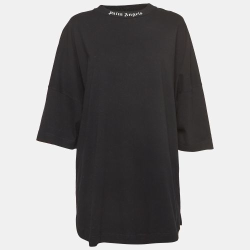 Palm Angels Black Logo Print Cotton Oversized T-Shirt L - Palm Angels - Modalova