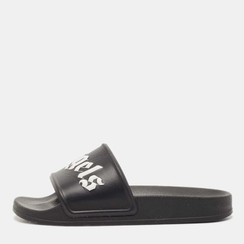 Palm Angels Black Leather Flat Slides Size 37 - Palm Angels - Modalova