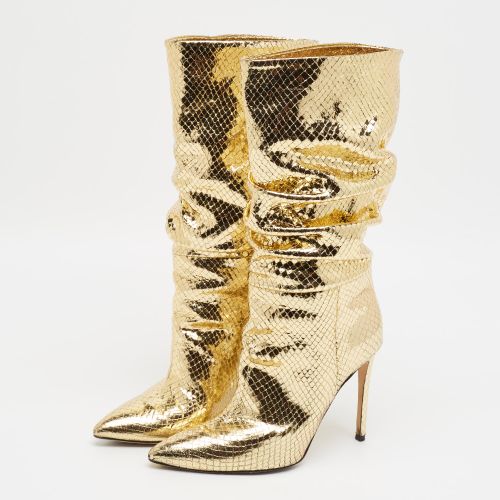 Size 39 Python Embossed Leather Mid Calf Boots - Paris Texas - Modalova