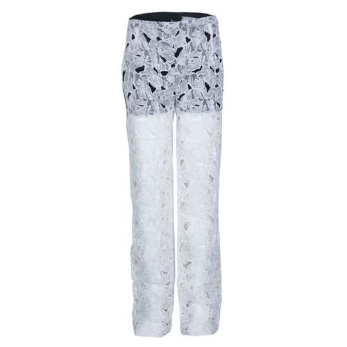 Peter Pilotto White Tabitha Cutout Ikebena Flower Embroidered Silk Organza Pants M - Peter Pilotto - Modalova