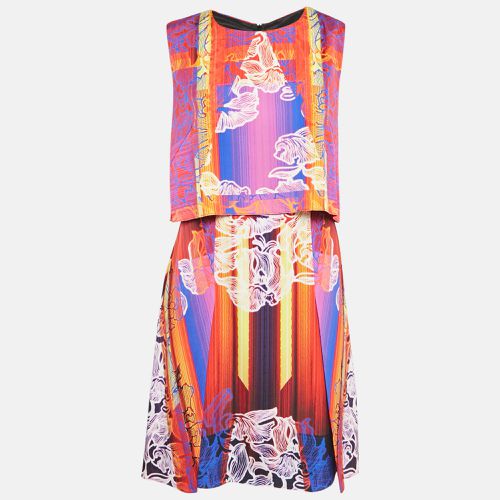 Peter Pilotto Orchid Beam Orange Stretch Silk Mini Dress M - Peter Pilotto - Modalova