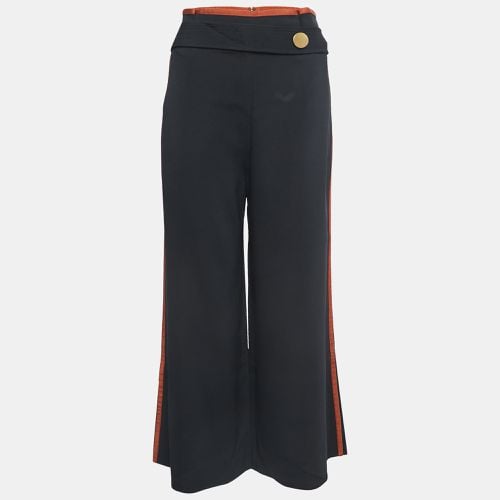 Peter Pilotto Black/Brown Crepe Button Embellished Wide Leg Trousers M - Peter Pilotto - Modalova