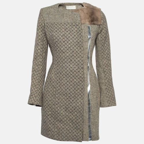 Peter Pilotto Beige Leather and Mink Fur Trim Wool Mid-Length Coat M - Peter Pilotto - Modalova