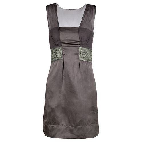 Philosophy di Alberta Ferretti Grey Embroidered Sleeveless Silk Dress S - Philosophy di Alberta Ferretti - Modalova