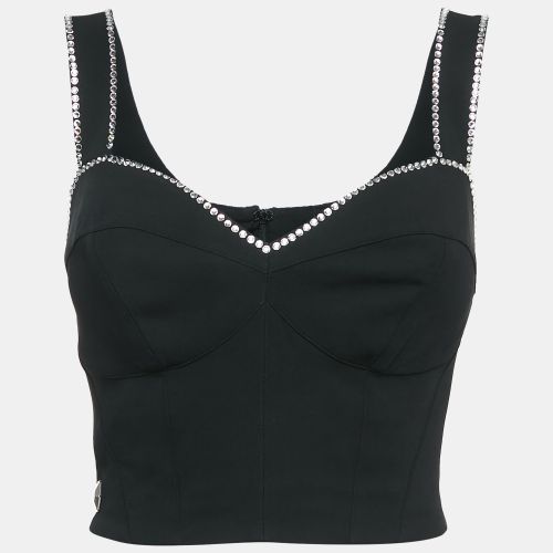 Rhinestone Embellished Crepe Bustier Top S - Philip Stein - Modalova