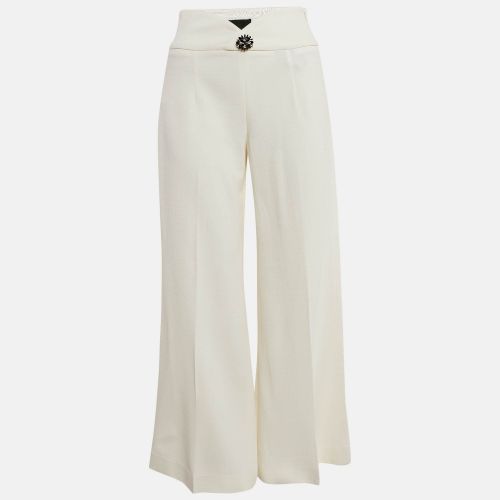 Marni Off-White Textured Wool Blend Wide Leg Pants M - Philipp Plein - Modalova