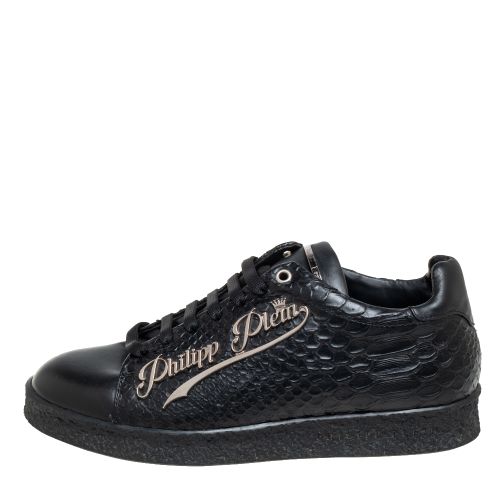 Size 39 Leather and Python Embossed Leather Low Top Sneakers - Philipp Plein - Modalova