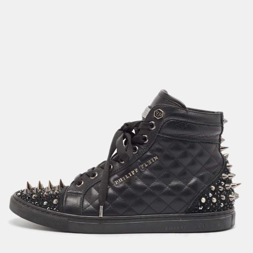 Philipp Plein Black Leather High Top Sneakers Size 37.5 - Philipp Plein - Modalova