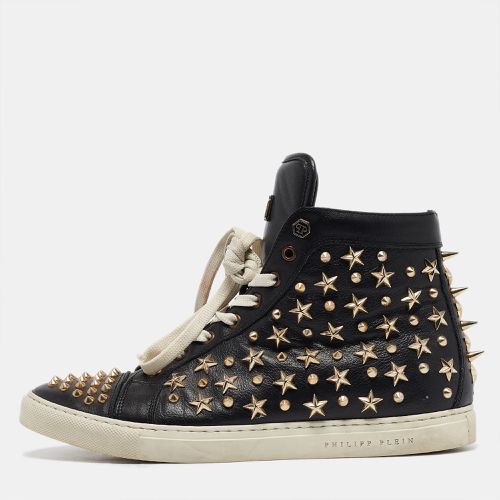 Philipp Plein Black Leather High Top Sneakers Size 40 - Philipp Plein - Modalova