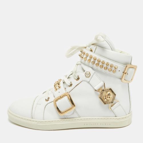 Philipp Plein White Leather Spike High Top Sneakers Size 36 - Philipp Plein - Modalova