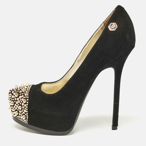 Suede Spike Embellished Platform Pumps Size 37 - Philipp Plein - Modalova