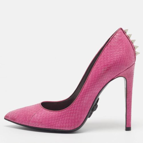 Size 36 Python Studded Pointed Toe Leather Pumps - Philipp Plein - Modalova