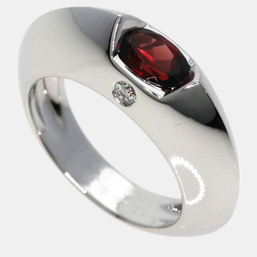 Piaget 18K White Gold and Diamond Aura Garnet Band Ring EU 46 - Piaget - Modalova