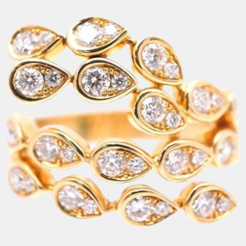 Piaget 18K Yellow Gold and Diamond Magic Garden Band Ring EU 63 - Piaget - Modalova