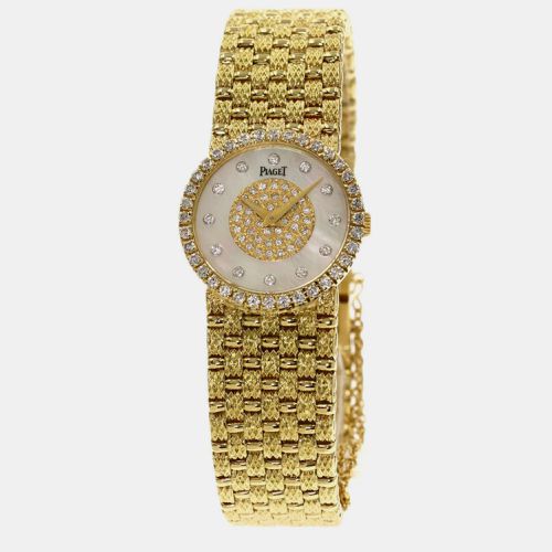 Piaget White Shell 18K Yellow Gold Tradition 9706D23 Manual Winding Women's Wristwatch 24 mm - Piaget - Modalova