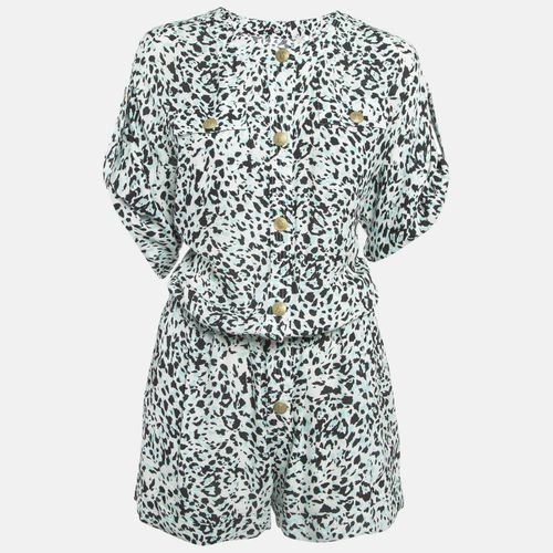 Pierre Balmain White Multicolor Printed Silk Romper Jumpsuit S - Pierre Balmain - Modalova