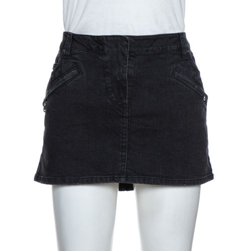 Pierre Balmain Dark Grey Washed Denim Mini Skirt M - Pierre Balmain - Modalova