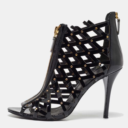 Pierre Balmain Black Patent Leather Studded Cage Sandals Size 41 - Pierre Balmain - Modalova