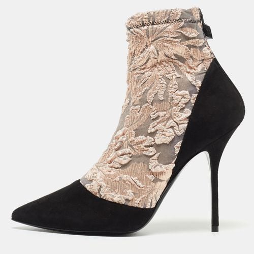 Pierre Hardy Black/Metallic Peach Fabric and Suede Dolly Pointed Toe Ankle Booties Size 38.5 - PIERRE HARDY - Modalova