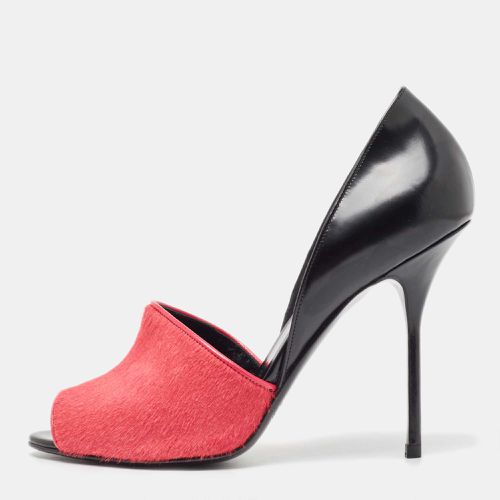 Pierre Hardy Black/Pink Calf Hair Leather and Calf Hair Open Toe Pumps Size 38 - PIERRE HARDY - Modalova