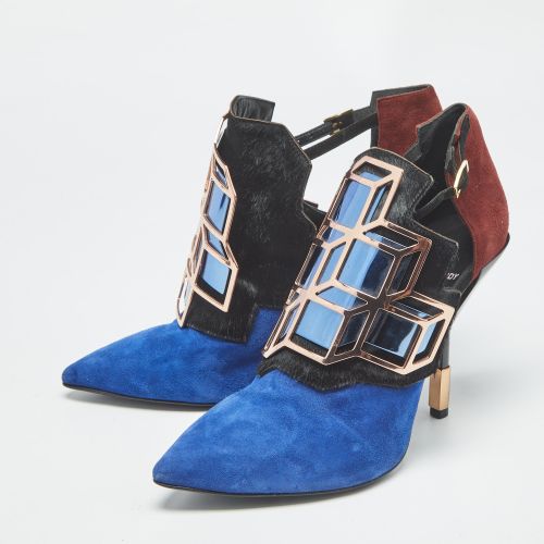 Tricolor Calfhair and Suede Rubix Cube Booties Size 38.5 - PIERRE HARDY - Modalova