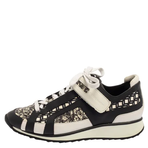 Monochrome Leather And Printed Python Low Top Sneakers Size 39 - PIERRE HARDY - Modalova