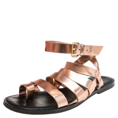 PIERRE HARDY Rose Gold Metallic Leather Flat Sandals Size 38 - PIERRE HARDY - Modalova