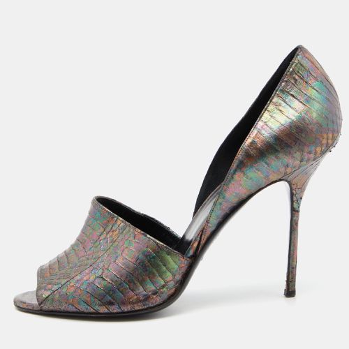 Pierre Hardy Multicolor Holographic Watersnake Leather Open Toe Pumps Size 39.5 - PIERRE HARDY - Modalova