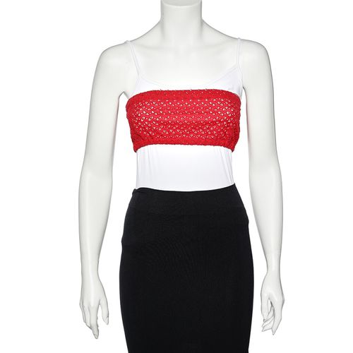 Prada Red Cutwork Lace Strapless Bustier S - Prada - Modalova